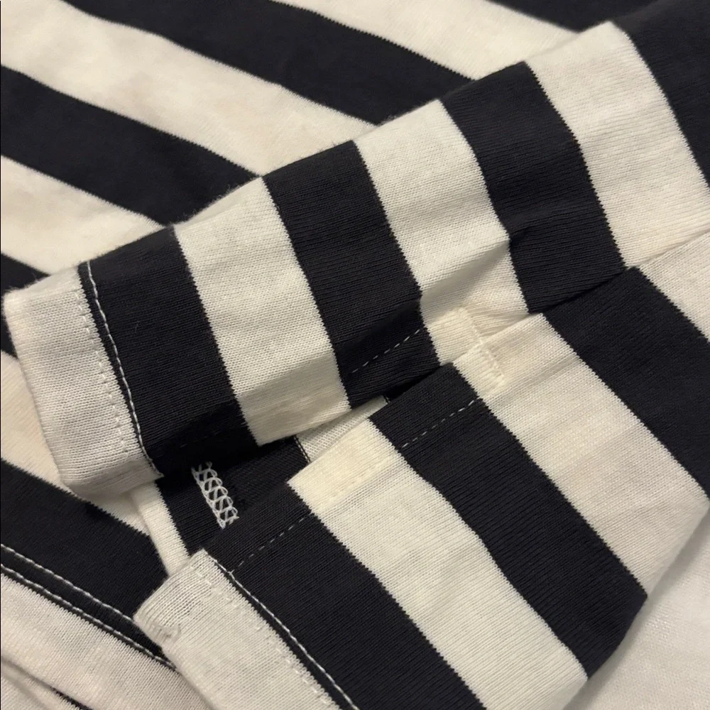 Old Navy VTG crew neck mini t-shirt dress Charcoal & White Striped SZ 2X NWT - Picture 11 of 12